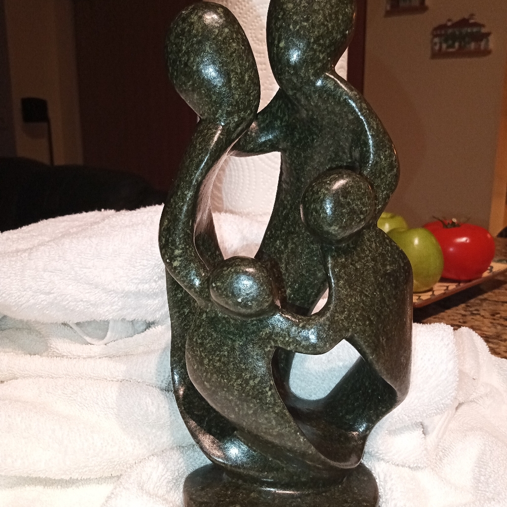 Imported African Stone Sculpture. Parents and Children Circle Of Love (Ukama)..